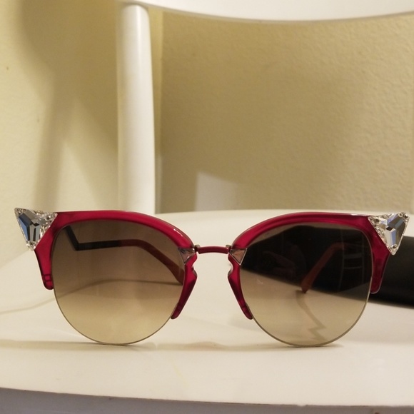 fendi half rim sunglasses